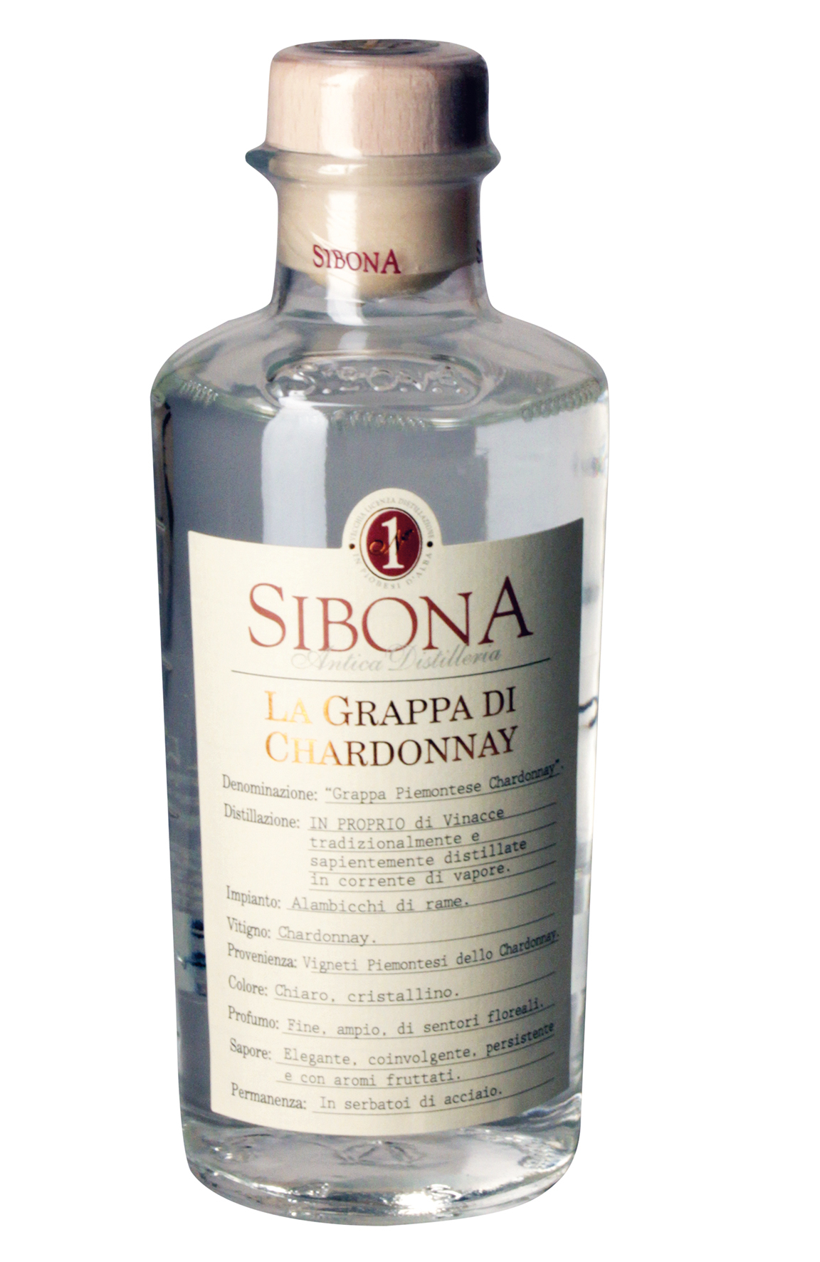 Antica Distilleria Sibona, La Grappa di Chardonnay, Grappa, 0,5 l